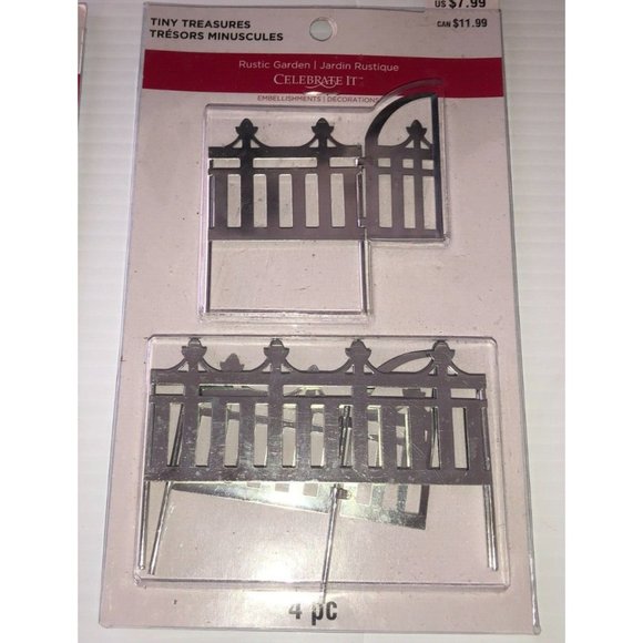 5 New Packages of metal rustic garden Fence Halloween Spooky Town tiny treasures - Picture 4 of 8